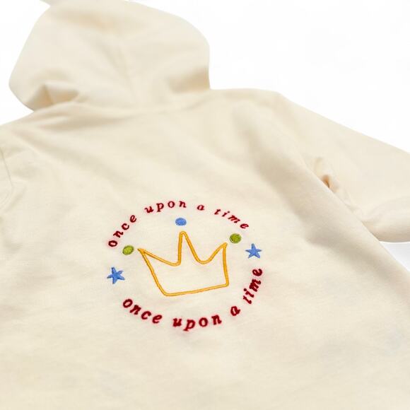 Nordstrom Baby Knotted Lined Hoodie Unisex Once Upon A Time Jacket Cream Newborn - Picture 7 of 8